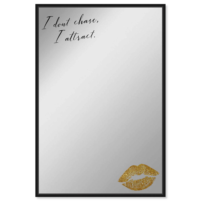 I Attract Fashion and Glam Framed Mirror by Oliver Gal, Black