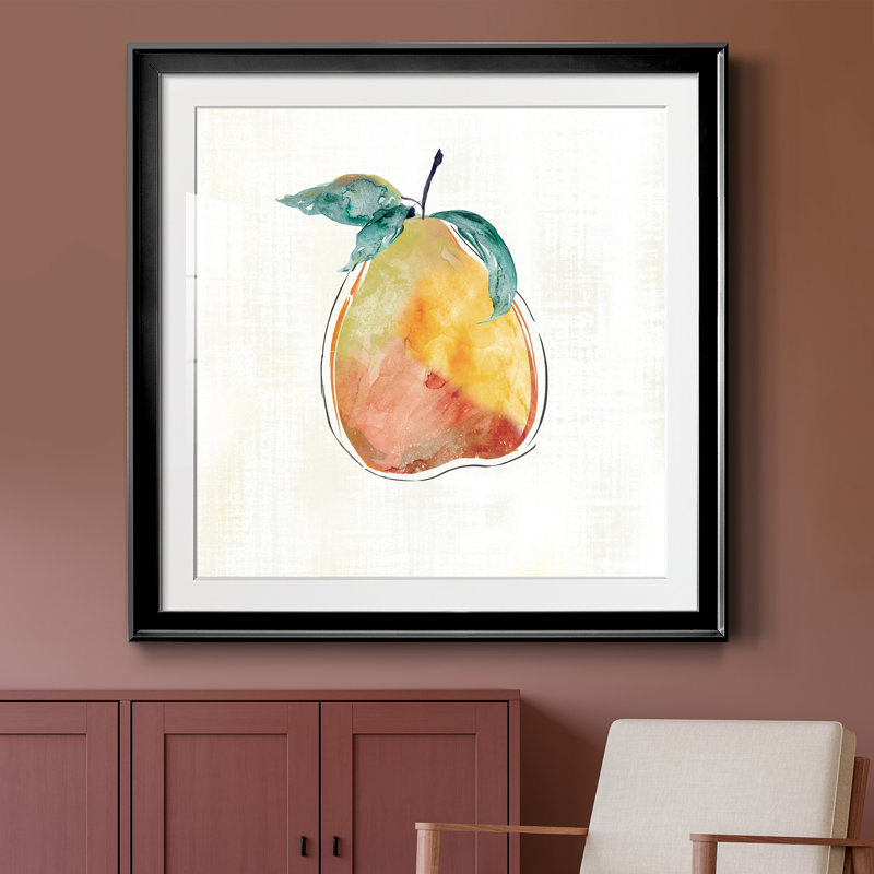 Happy Pear - peinture encadrée, Cadre noir, H 30,5 po x l 30,5 po x P 1,5 po