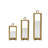 Set Of 3 Open Face Gold Candleholder Lanterns