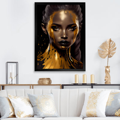 Sensual, liquide, or, femme, IV - Impression sur toile