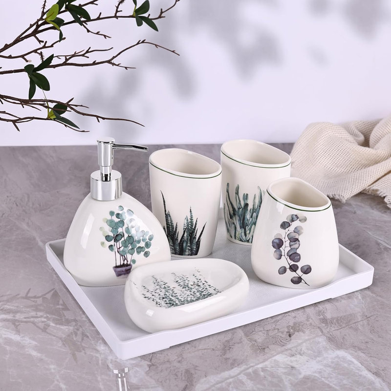 White Bathroom Accessories Set