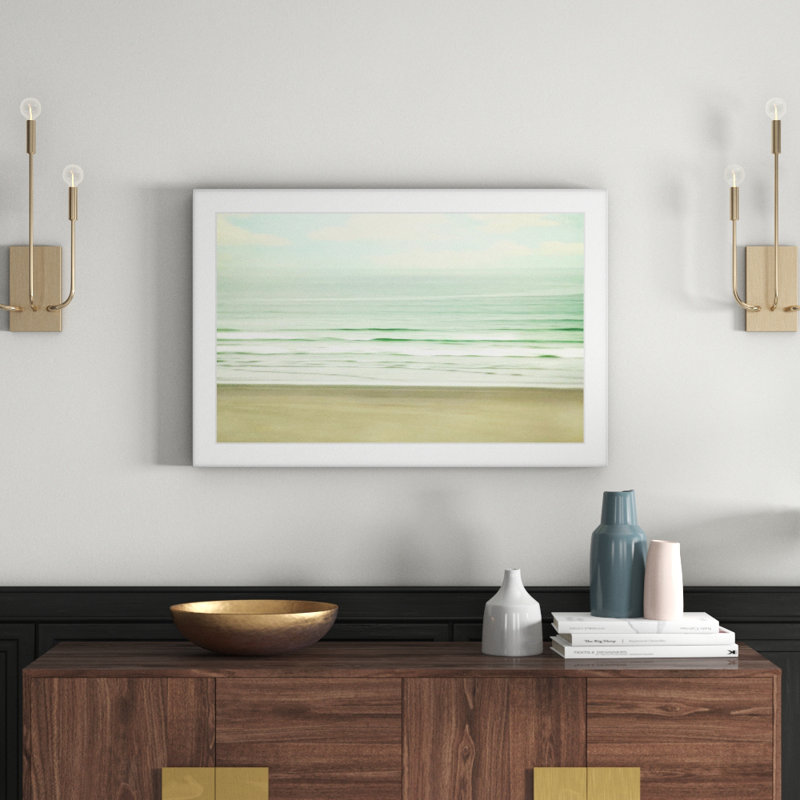 Calm by Sylvia Cook - Print, 41cm H x 61cm W, White, White Framed