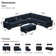 7 - Piece Velvet Upholstered Sectional Sofa Large L shaped Livingroom Couch with Storage Ottoman