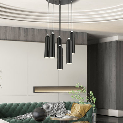 Luminaire suspendu cylindrique à 6 lumières Harly