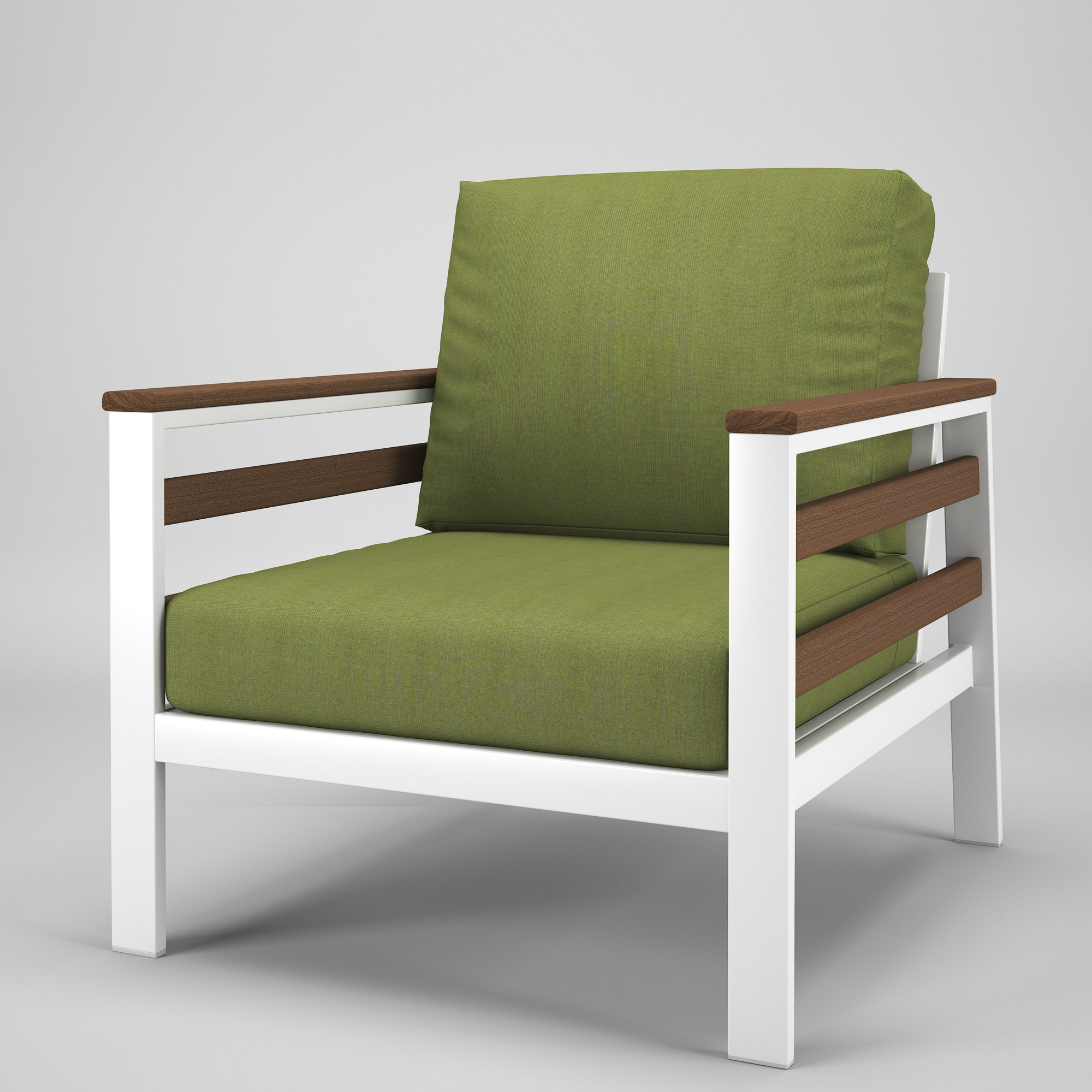 Townsend Metal Outdoor Lounge Club Chair With Sunbrella Cushion, Spectrum Cilantro