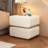 Modern Minimalist White 2-Drawer Nightstand with Rounded Edges & Floating Design for Bedroom Storage