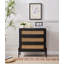 Armoire de rangement en rotin avec 3 grands tiroirs, commode de table de chevet Boho
