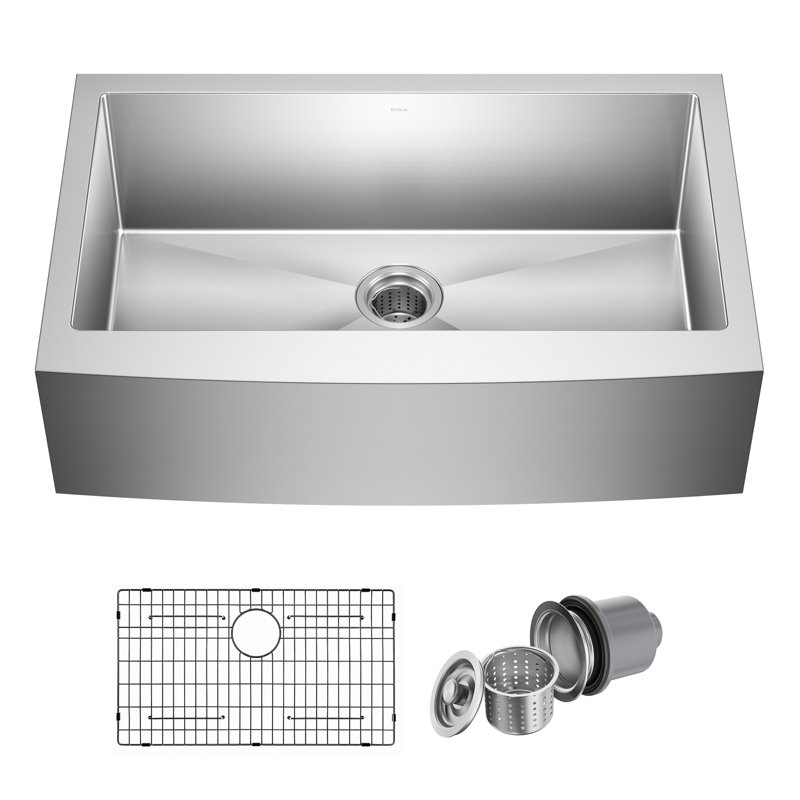 Évier de cuisine en acier inoxydable KRAUS Standart Pro, L 33 po x l 20,75 po x H 10 po, Bol simple