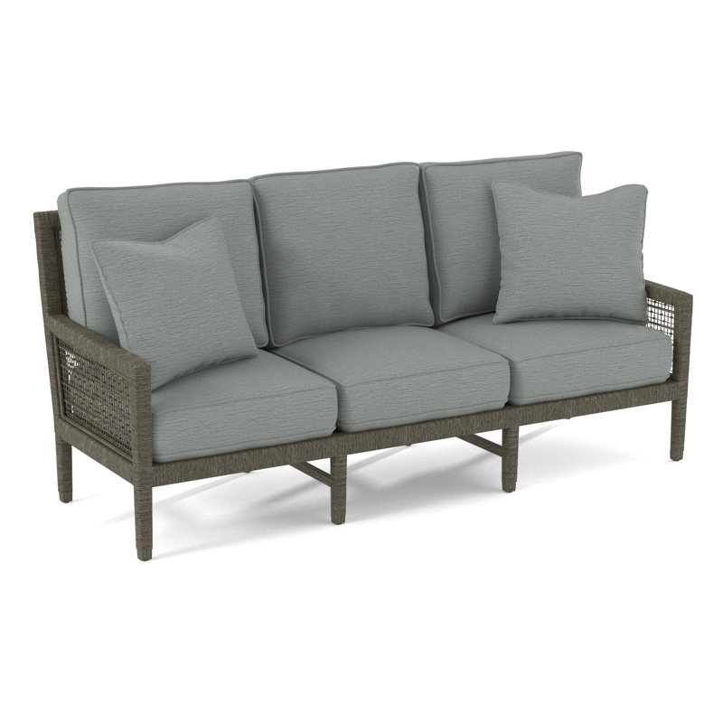 Pine Isle 76" Square Arm Sofa with Reversible Cushions, Glacier Blue Textured; 0805-54, Stone Hearth
