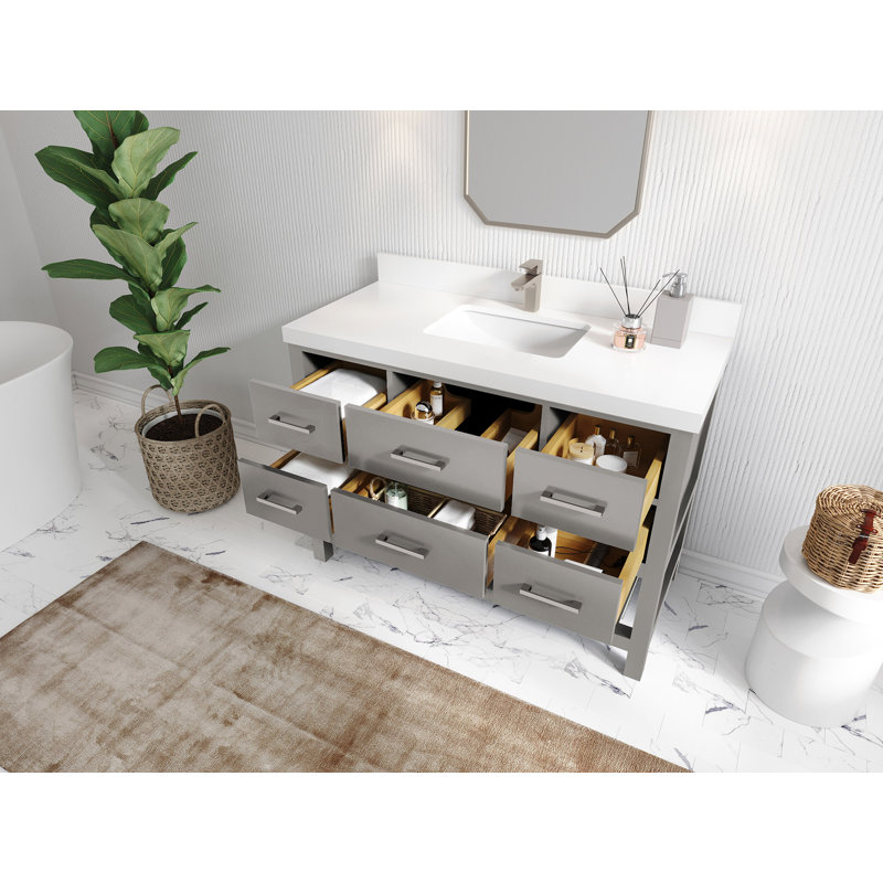 Ensemble de meuble-lavabo simple 48 po Parker, Calacatta Laza