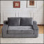 Canapé-lit confortable à assise profonde, petit canapé en velours côtelé moderne pour le salon et la chambre à coucher, coussin réversible avec coussins, sans assemblage requis, gris foncé-76309257
