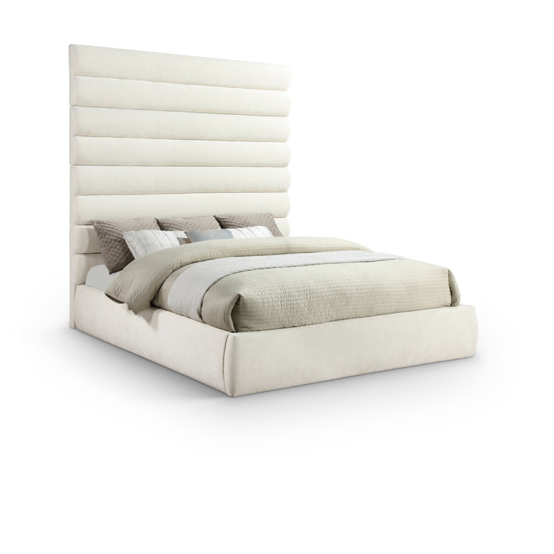 Adam Fabric Bed, Cream, King, Chenille Fabric