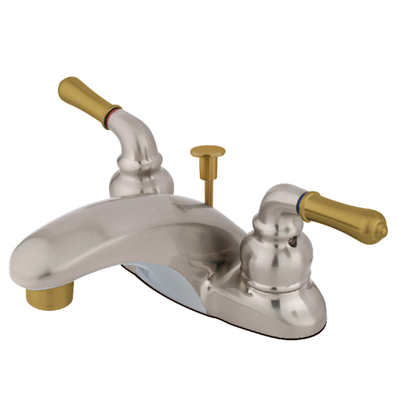 Kingston Brass Magellan Two-Handle 3-Hole Deck Mount 4" Centerset Bathroom Faucet, Without Pop-up Drain