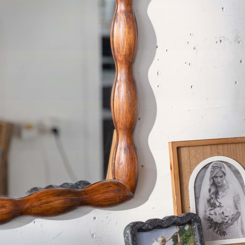 Modern Mirror with Wood Frame
