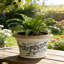 Jardinière en céramique 5,3 x 5,3 x 5,1 po avec motif floral, ensemble de 4