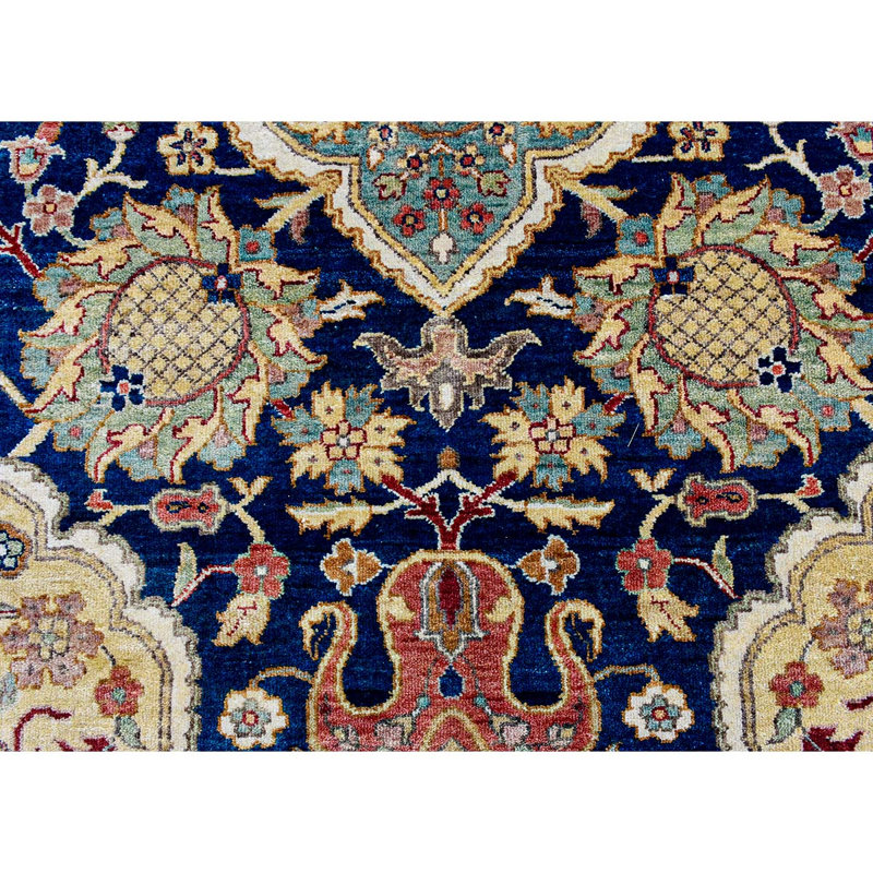 Bakshahesh Wool Oriental Area Rug in Navy/Rust, Rectangle 8' x 10'