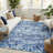 Emery Blue Machine Washable Indoor/Outdoor Rug-679682549