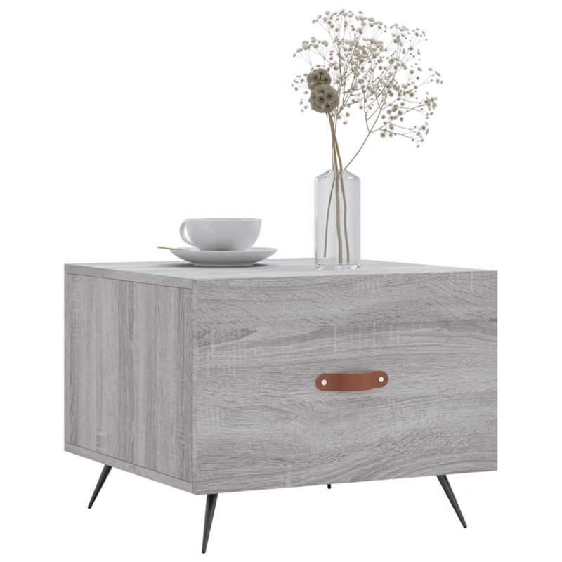 Four Leg Coffee Table with Storage, grey sonoma