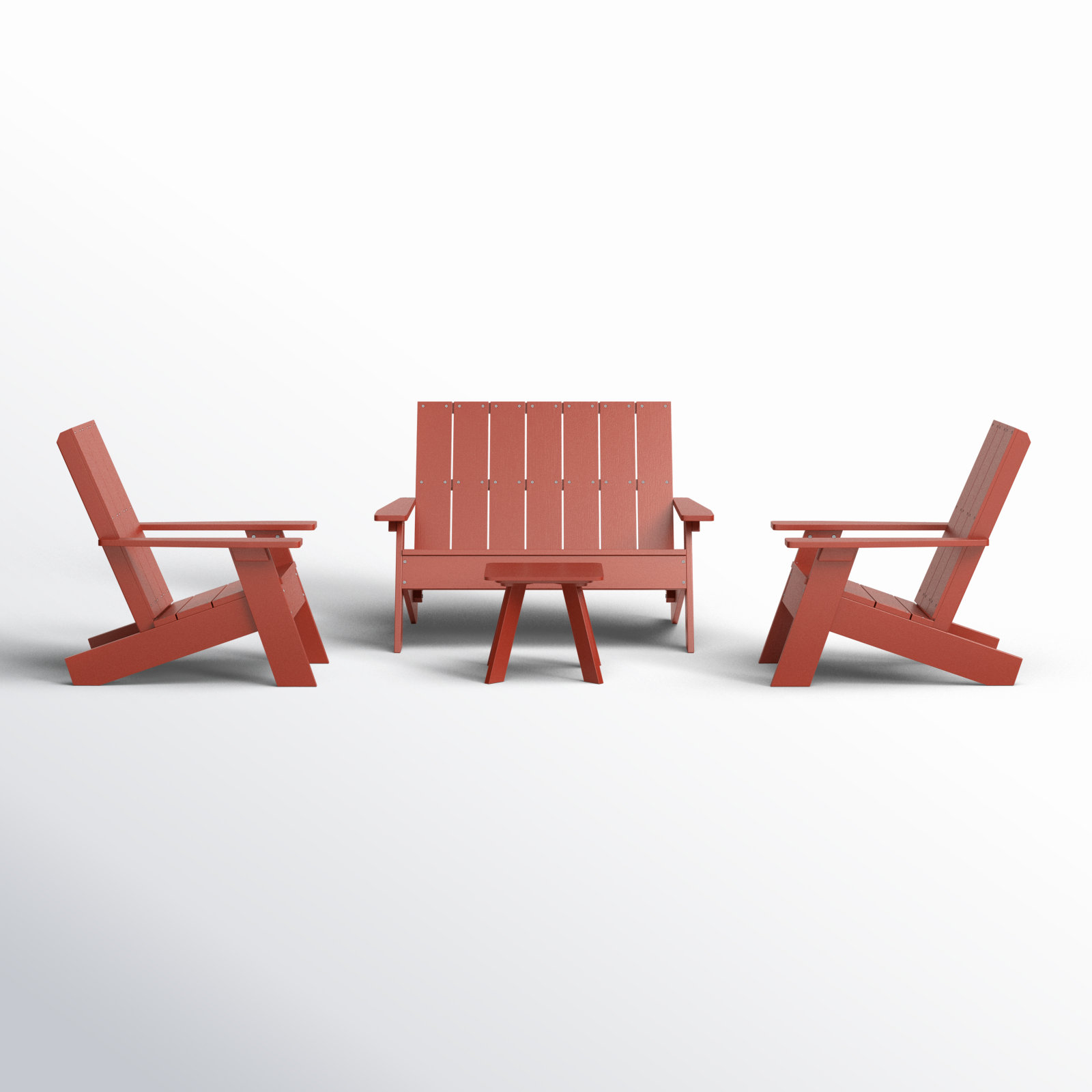 Byrnes 4 - Person Patio Conversation Set, Rustic Red
