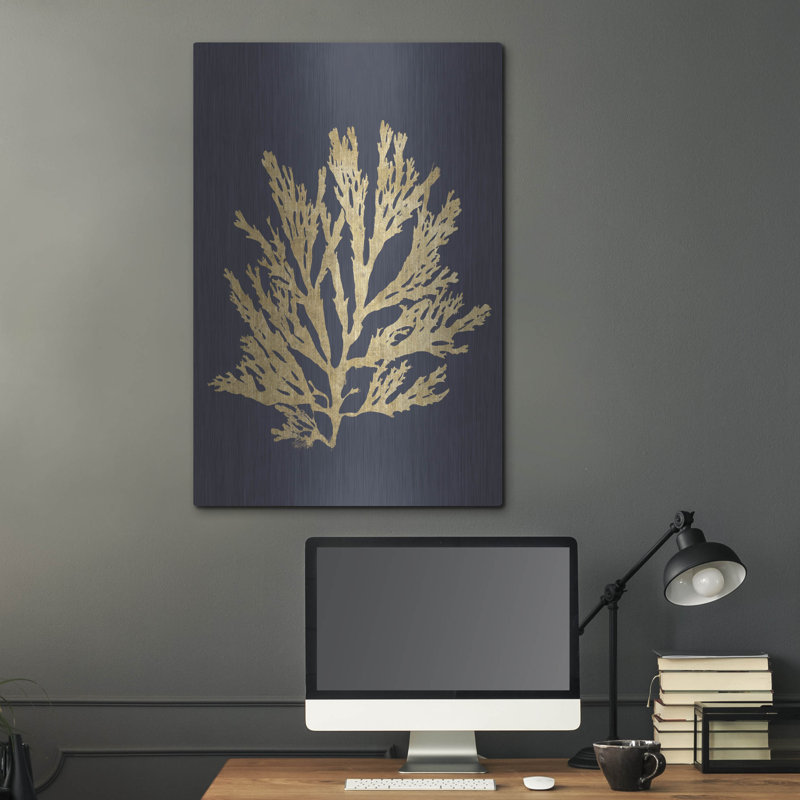 Luxe Wall Art «Pacific Sea Mosses 1 Indigo» par Wild Apple Portfolio, 24 po x 36 po, H 36 po x l 24 po