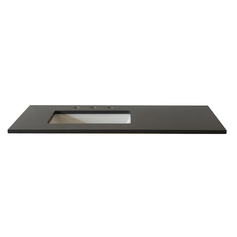 43" Gray Quartz top and single rectangle left sink-Left