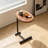 Modern C Shaped End Table with Oval Tray Top and Metal Base-1006638435