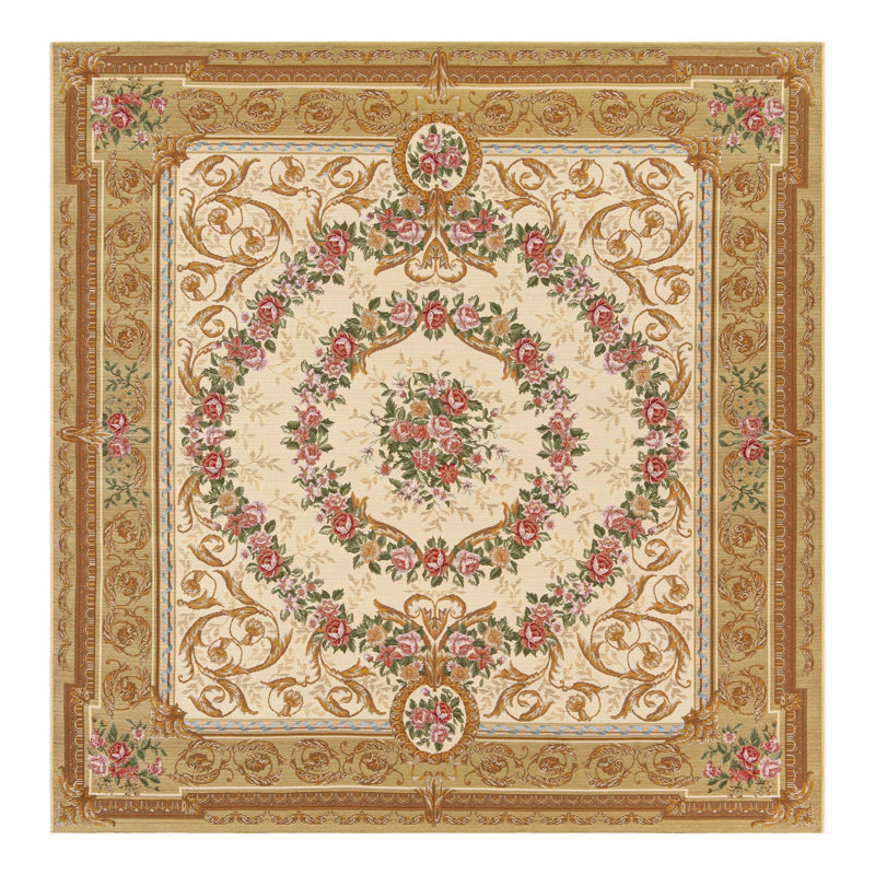 Indoor/Outdoor Traditional Area Rug, Square 7'10"