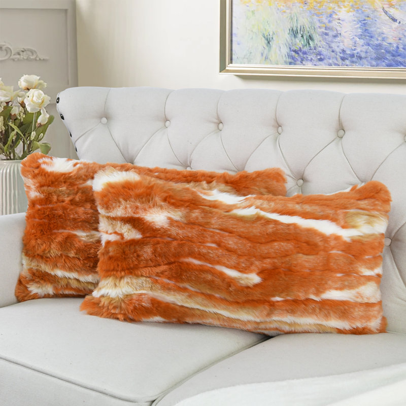 Abstract Rectangular Cushion Cover, Burnt Orange