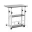 Height Adjustable Mobile Overbed Table with Wheels