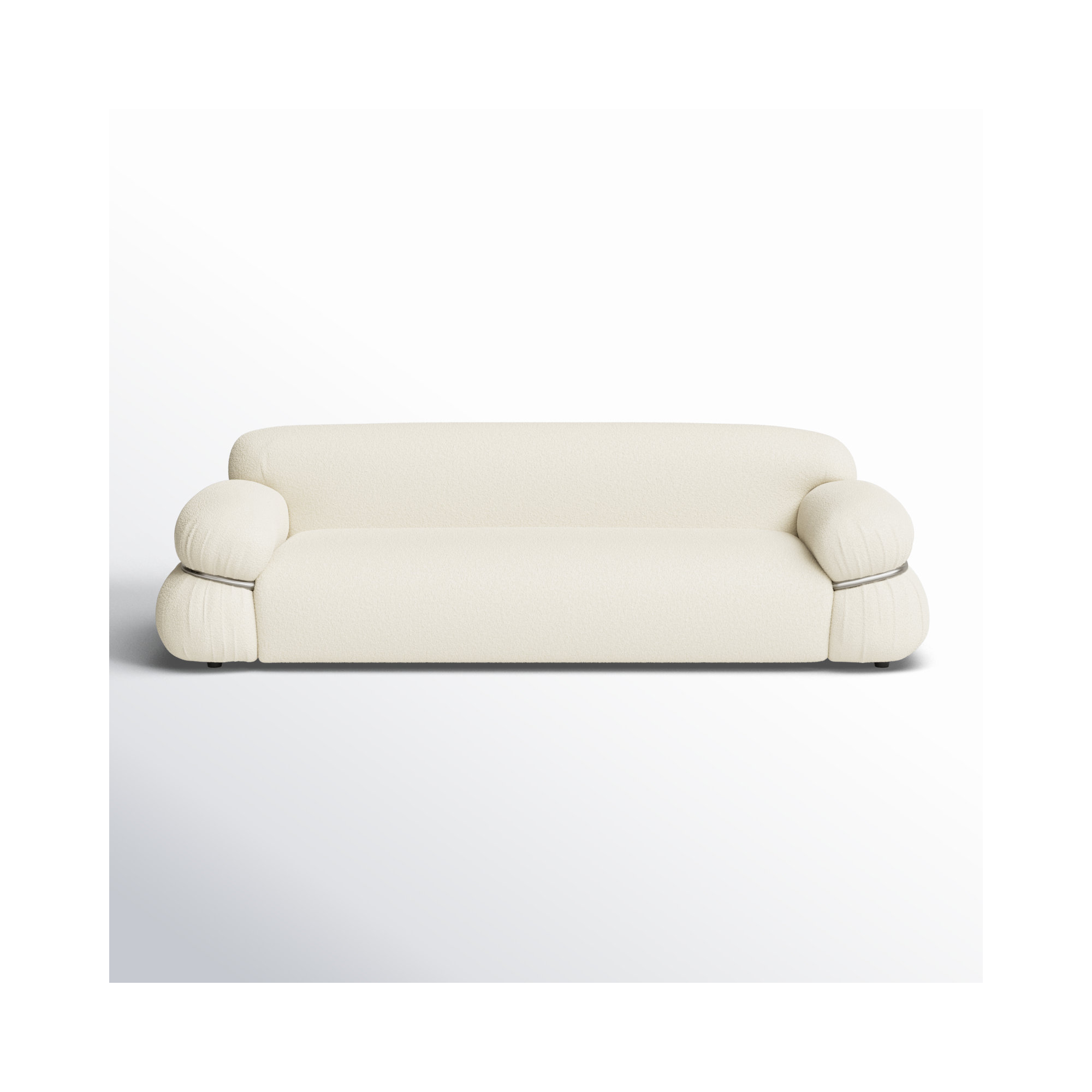 Leyla 98'' Cream Boucle Sofa