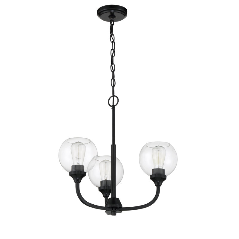 Lustre empire à 3 lumières Glenda, Noir
