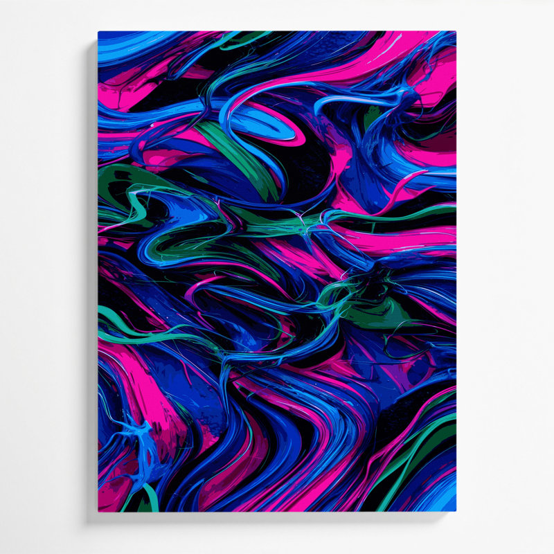 Art numérique sur toile numérique, abstraction numérique 93, H 11 po x l 14 po