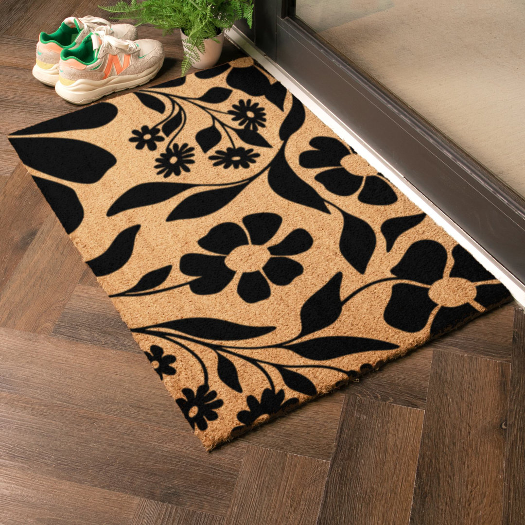 Floral Pattern Coir Doormat
