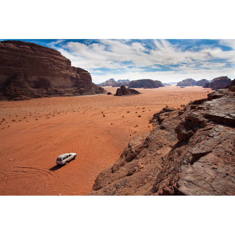 Jeep In Desert by Vkovalcik - Wrapped Canvas Print, 51cm H x 76cm W
