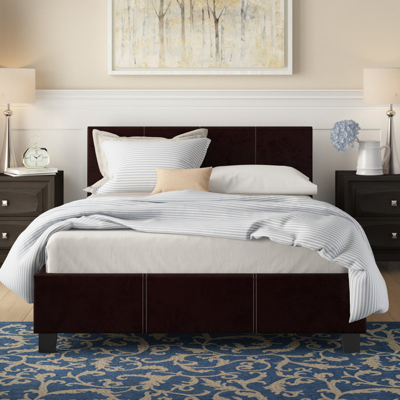 Upholstered Bed Frame, White, Small Double