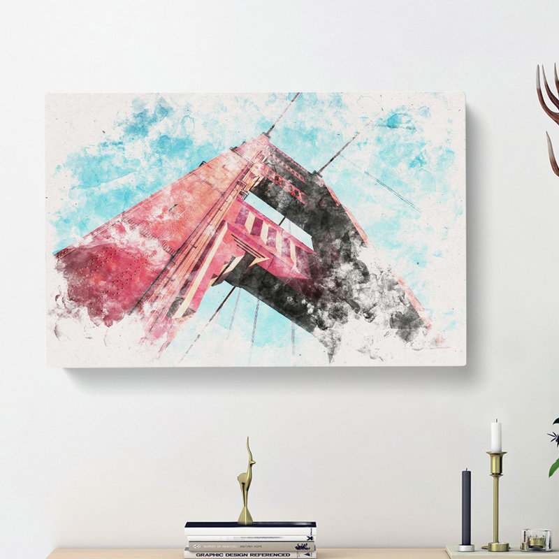 View of the Golden Gate Bridge in San Francisco - Wrapped Canvas, 50cm H x 76cm W x 3cm D