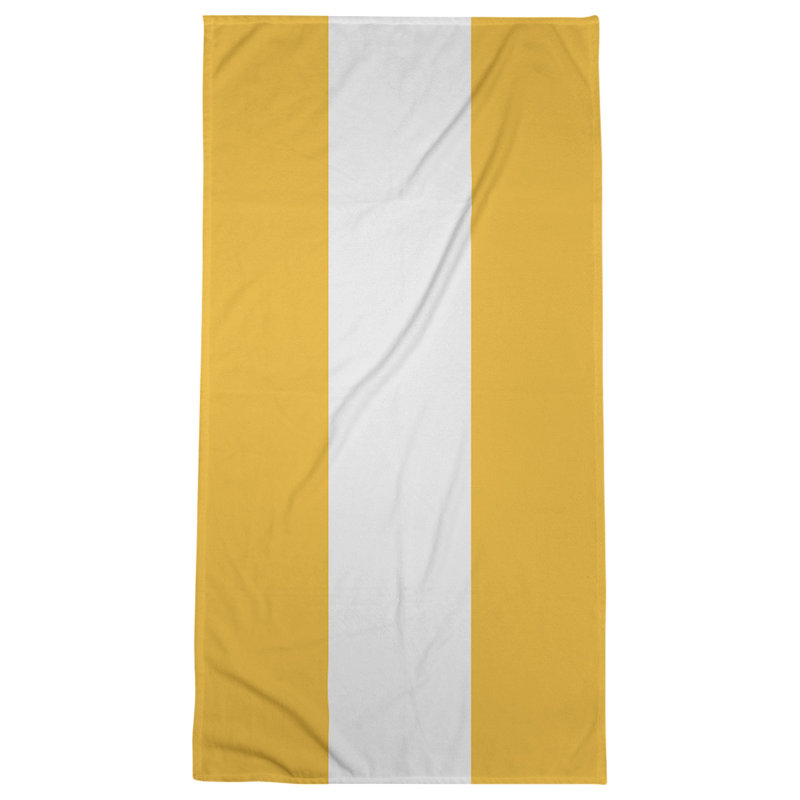 Nashville Lightweight Bath Towel, Gold/White/Gold, Microfiber