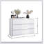 Extended Desktop 6 Drawer Chest, Handle-less, White Vanity
