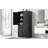 Tall And Wide Storage Cabinet With Doors For Bathroom/Office, Three Drawers, Black-2001977391