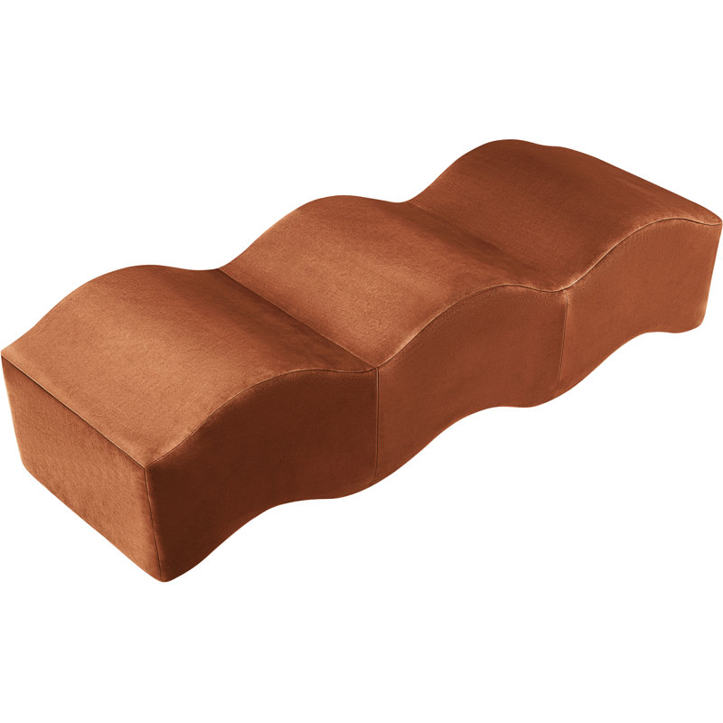 Banc en velours Leavon, Velours cognac