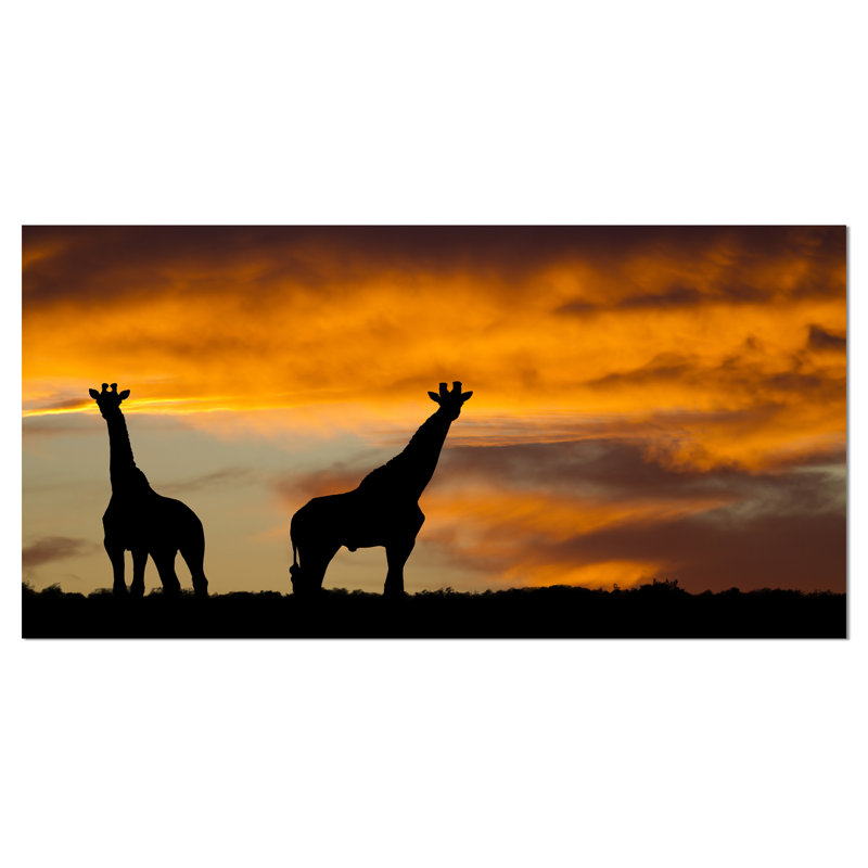 « africain sauvage silhouette », reproduction de photo sur toile tendue, H 16 po x l 32 po