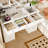 43.3" Makeup Vanity Desk with Tri-Fold LED Lighted Mirror, 9 Drawers and Hidden Storage for Bedroom-2073016596
