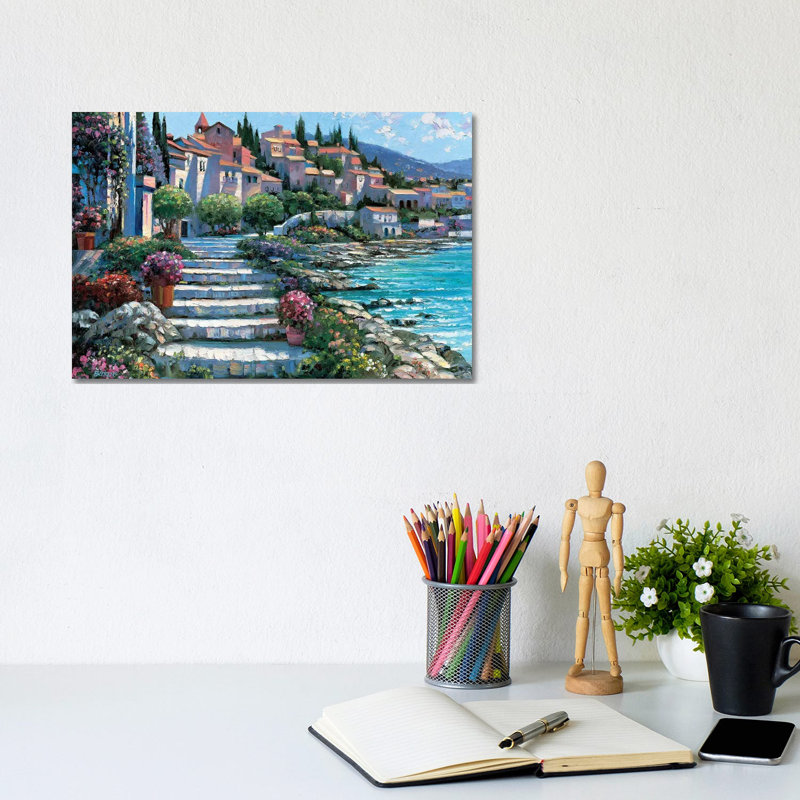 Steps Of St. Tropez by Howard Behrens - No Frame Gallery-Wrapped Canvas Giclée on Canvas, 20.32cm H x 30.48cm W