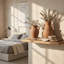 Ensemble de 2 vases décoratifs décoratifs de style rustique texturé - brun-387840007-387840009