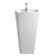 33" Tall Ceramic Rectangular Pedestal Bathroom Sink with Overflow