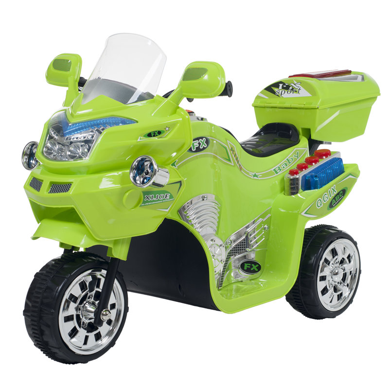 Green 6-Volt Motorized Kids Motorcycle with Lights and Sounds