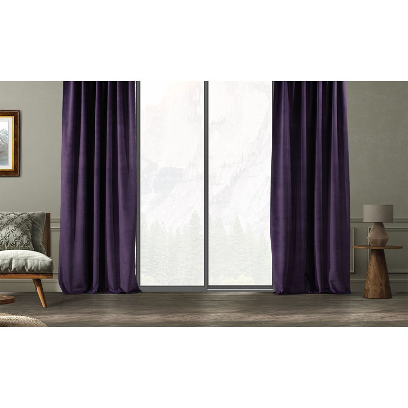 Blackout Single Curtain Panel, 130cm Width x 145cm Drop, Rebeccapurple