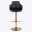 Tabouret de bar réglable en métal chromé et similicuir noir - ensemble de 2