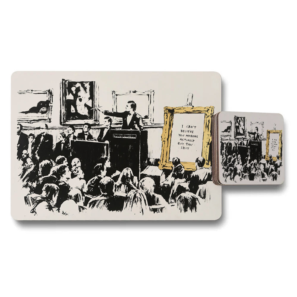 Humorous Courtroom Sketch Placemat And Coaster Set