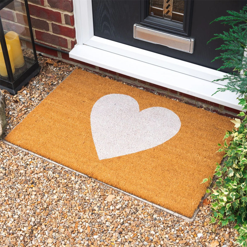 Nicola Spring - Coir Door Mat, 1.6cm H x 60cm L x 40cm W, White, Set of 2